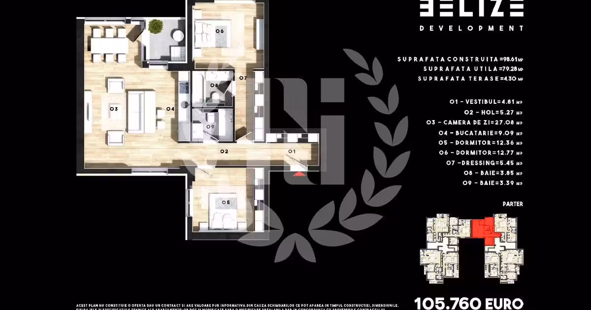 Apartament de vânzare cu 3 camere în Pantelimon