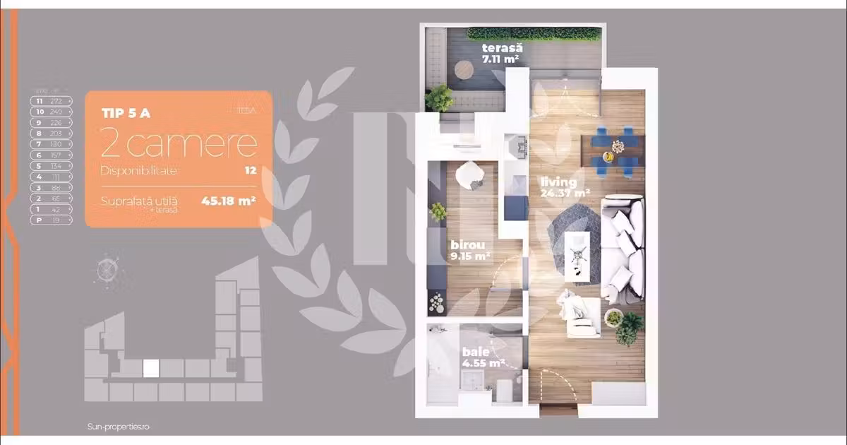 Apartament de vânzare cu 2 camere în zona Titan, Sector 3