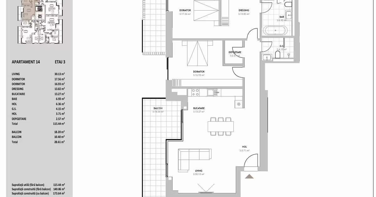 Apartament de vânzare cu 3 camere în Voluntari