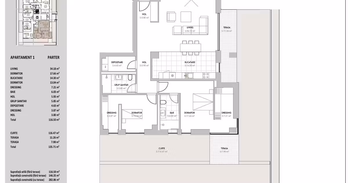 Apartament de vânzare cu 3 camere în zona Băneasa, Sector 1