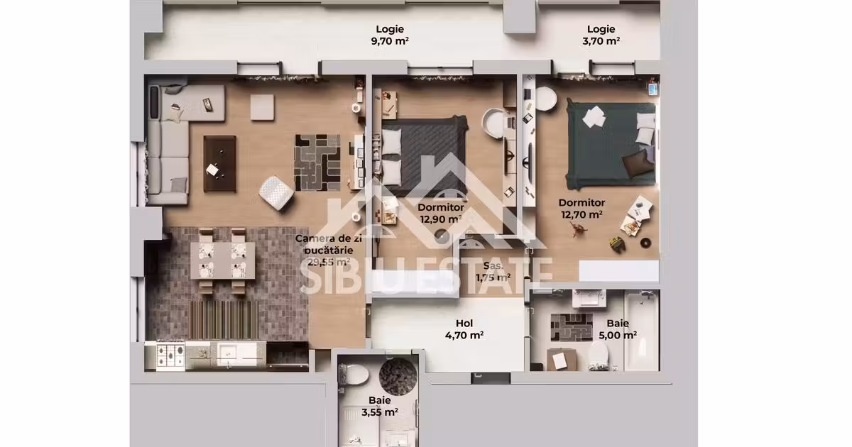 Apartament de vânzare cu 3 camere în zona Vest, Sibiu