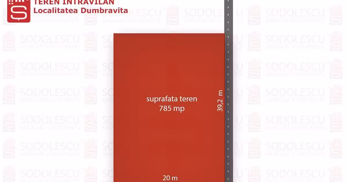 Teren Construcții intravilan de vânzare de 785 mp, în Dumbrăvița