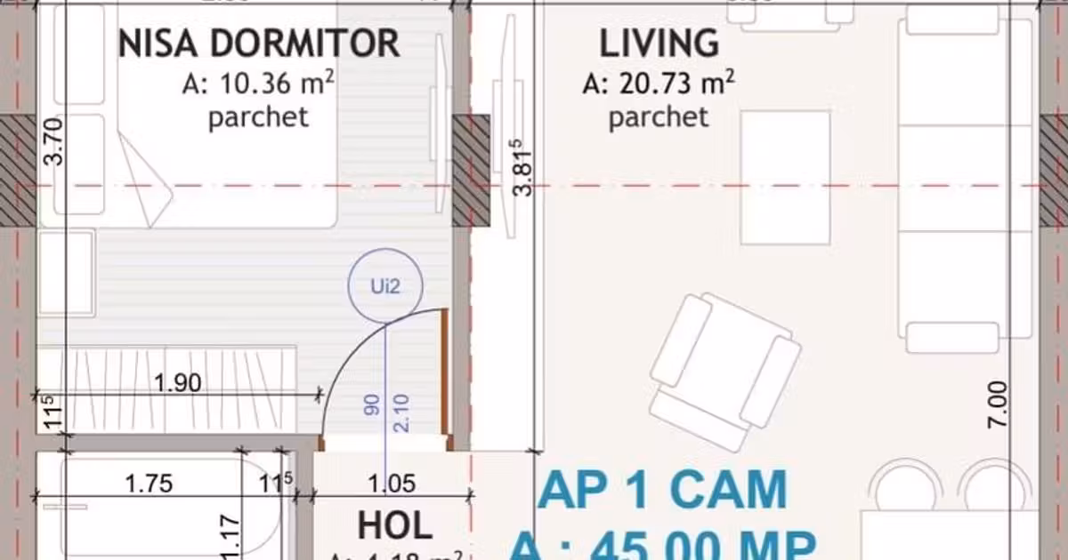 Apartament de vânzare cu 2 camere în Florești