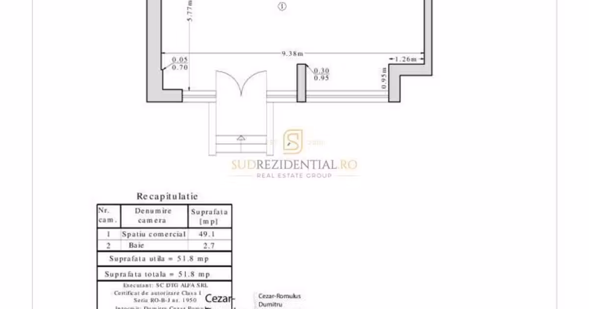 Spațiu comercial de vânzare de 51.8 mp, în Popești-Leordeni