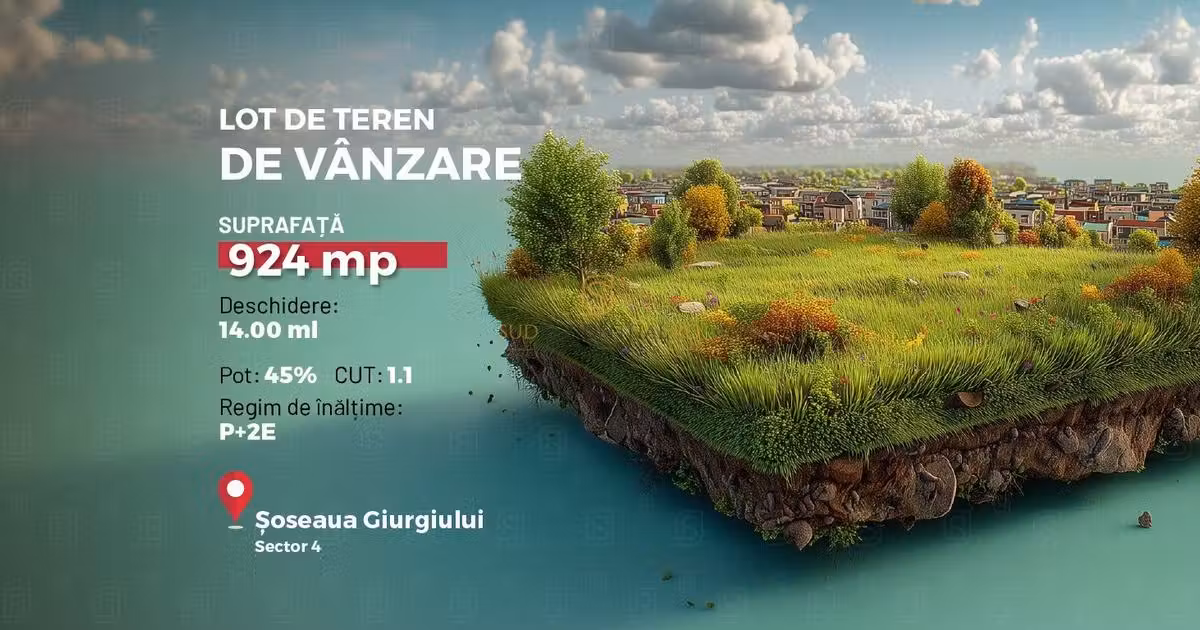 Teren Construcții intravilan de vânzare de 924 mp, în zona Giurgiului, Sector 4