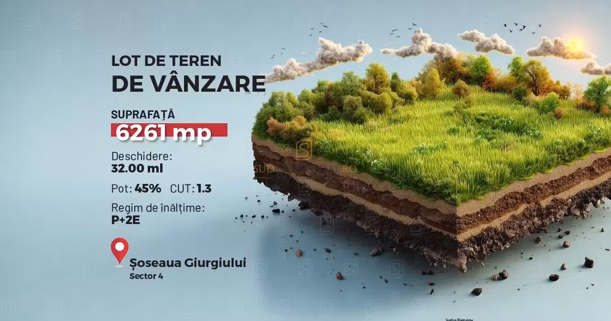 Teren agricol intravilan de vânzare de 6261 mp, în zona Giurgiului, Sector 4