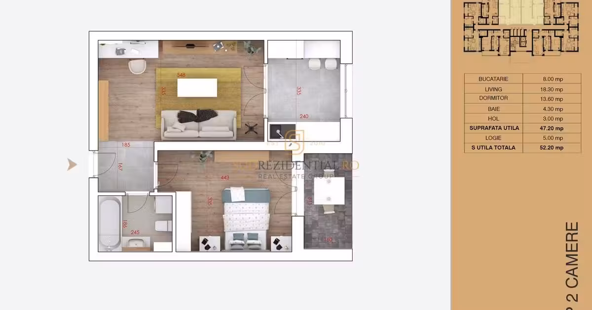Apartament de vânzare cu 2 camere în zona Apărătorii Patriei, Sector 4