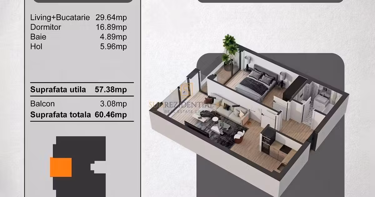 Apartament de vânzare cu 2 camere în zona Panduri, Sector 5