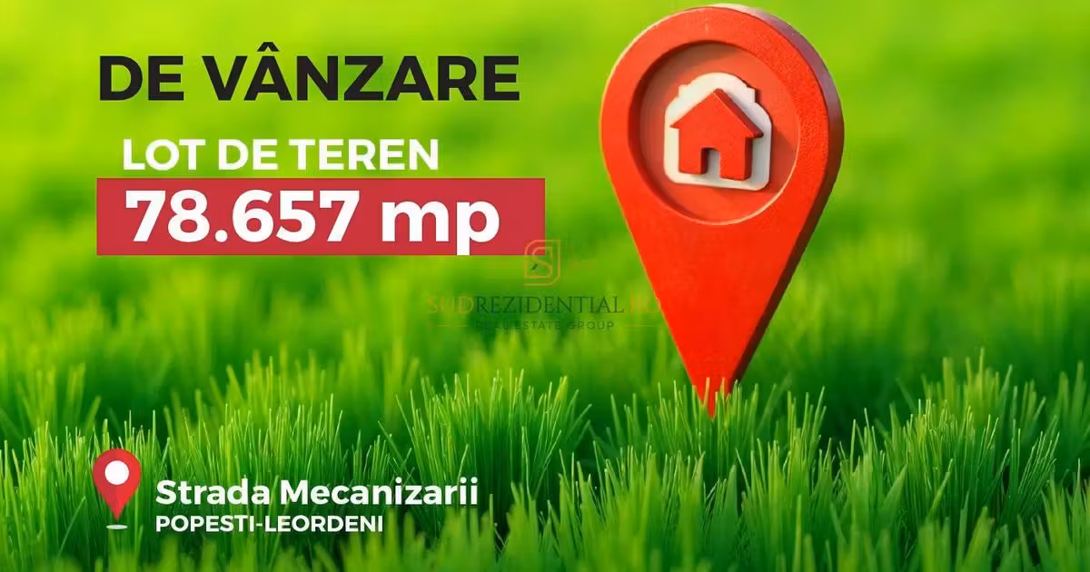 Teren Construcții extravilan de vânzare de 78657 mp, în Popești-Leordeni