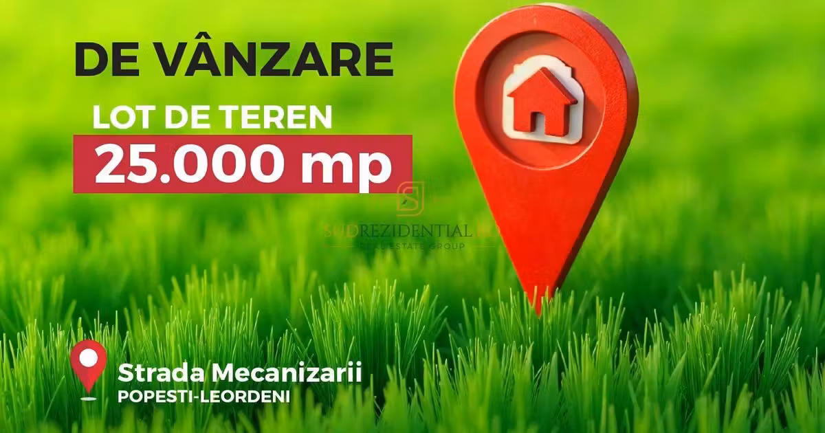 Teren Construcții extravilan de vânzare de 25000 mp, în Popești-Leordeni