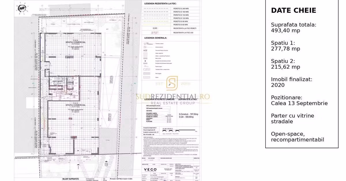 Spațiu comercial de vânzare de 493 mp, în zona 13 Septembrie, Sector 5