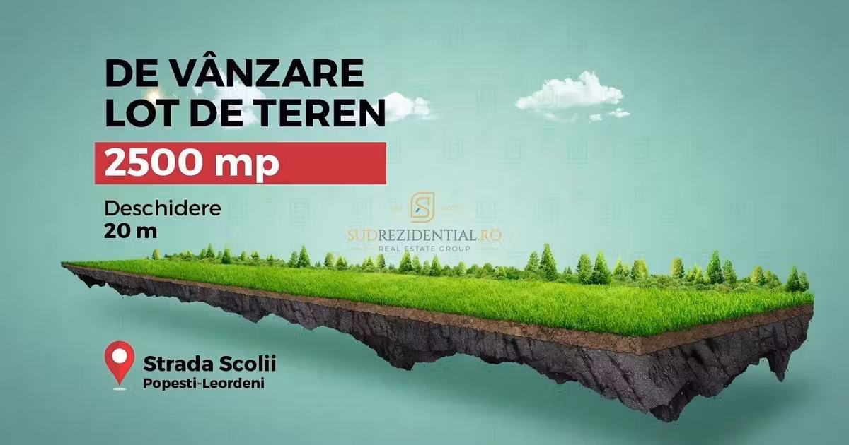 Teren Construcții intravilan de vânzare de 2500 mp, în Popești-Leordeni