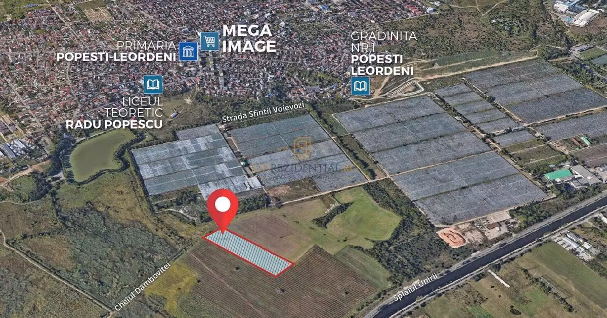 Teren Construcții intravilan de vânzare de 9996 mp, în Popești-Leordeni