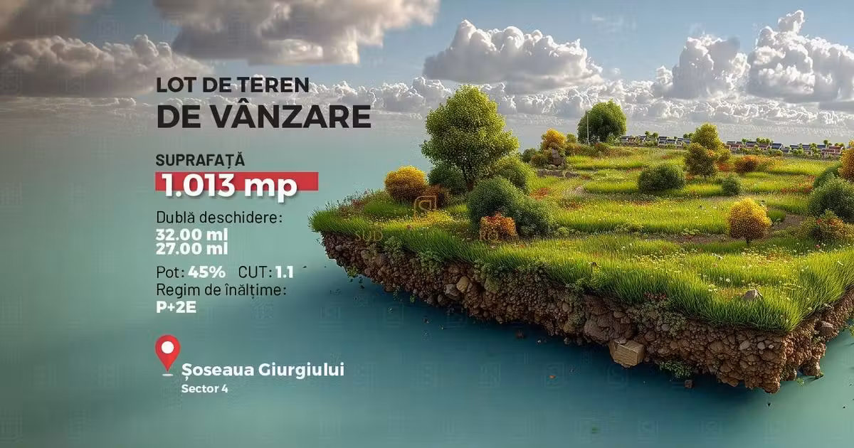 Teren Construcții intravilan de vânzare de 1013 mp, în zona Giurgiului, Sector 4
