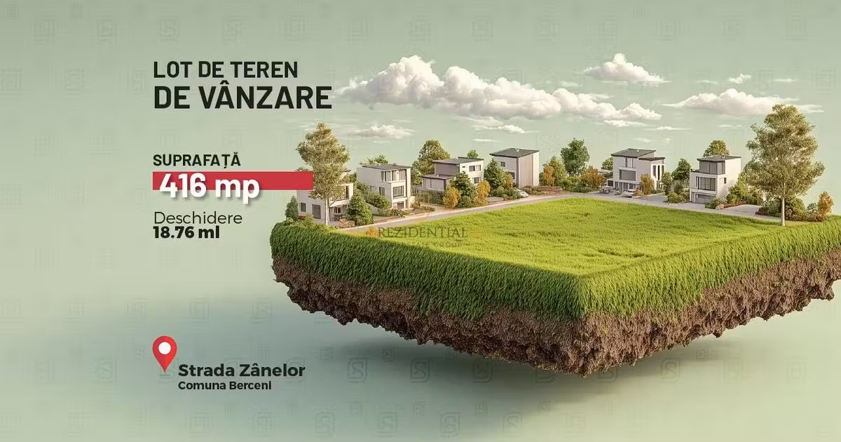 Teren Construcții intravilan de vânzare de 416 mp, în Berceni