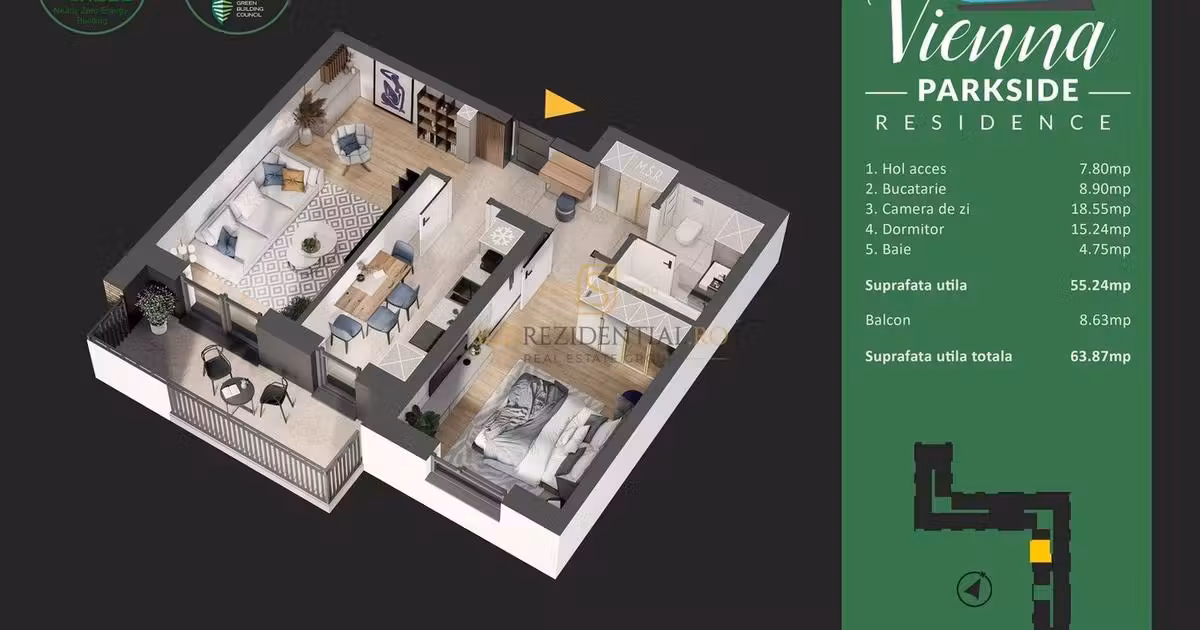 Apartament de vânzare cu 2 camere în zona Berceni, Sector 4