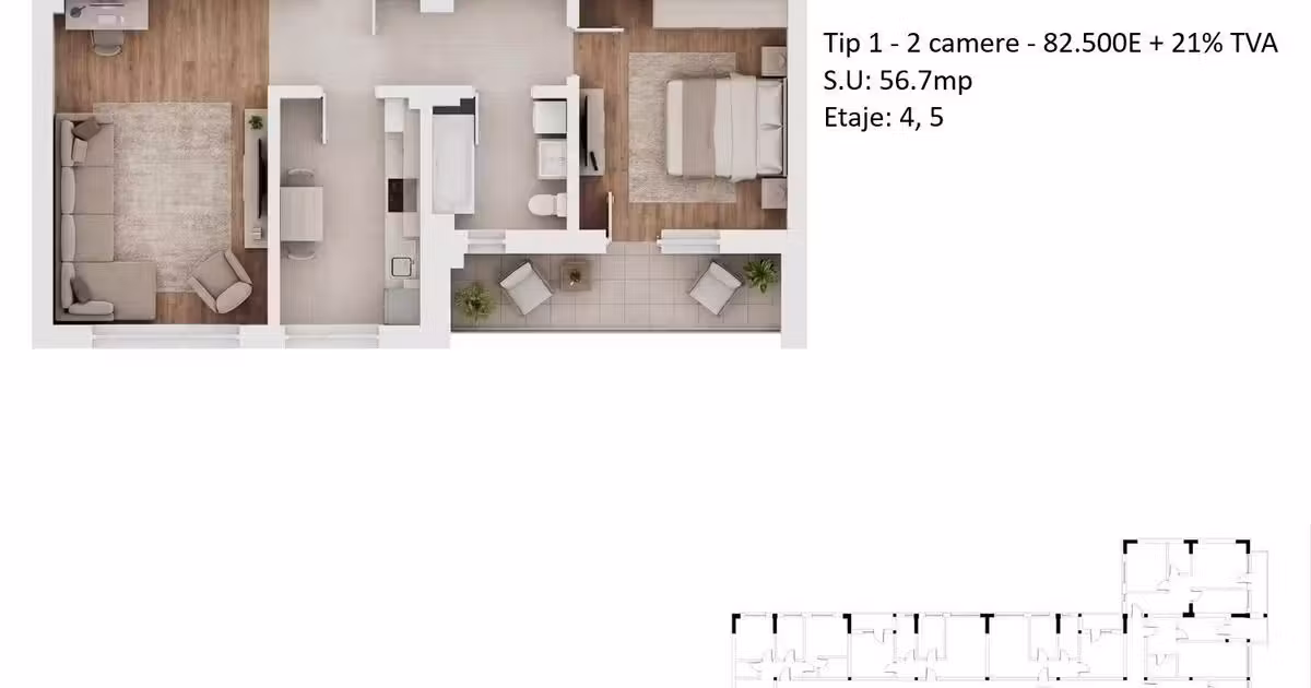 Apartament de vânzare cu 2 camere în zona Berceni, Sector 4