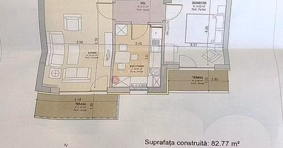 Apartament de vânzare cu 2 camere, mobilat în zona Tractorul, Brașov