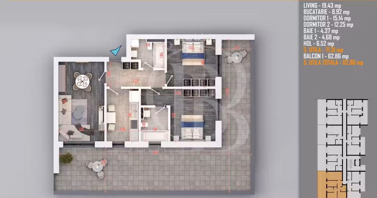 Apartament de vânzare cu 3 camere în zona Theodor Pallady, Sector 3