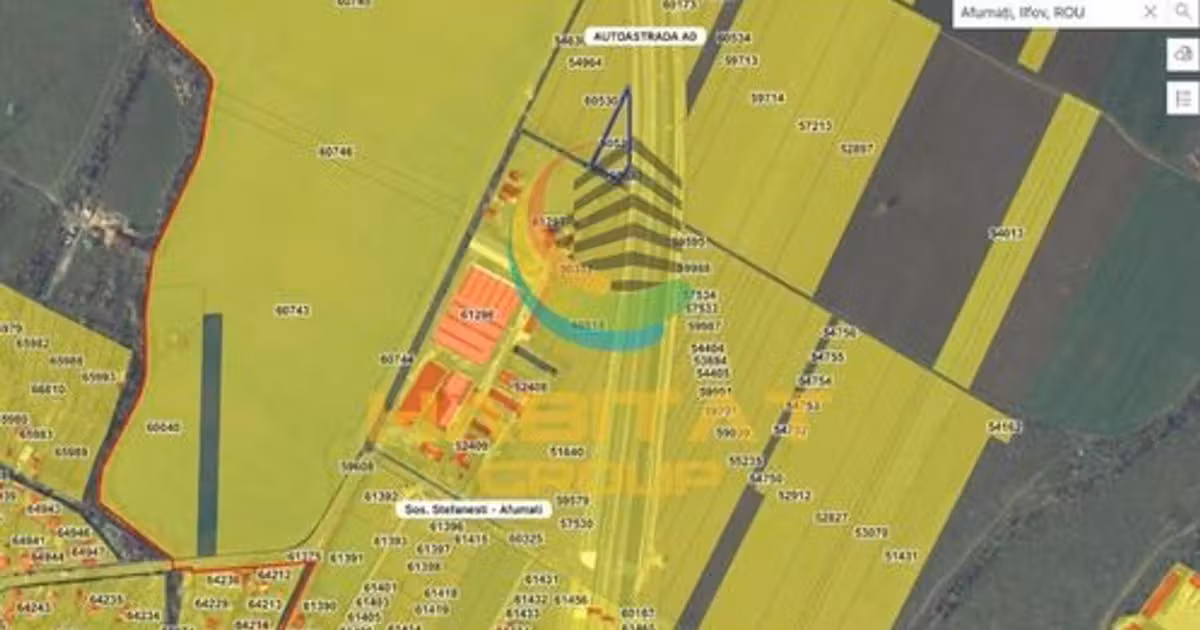 Teren agricol extravilan de vânzare de 5005 mp, în Afumați