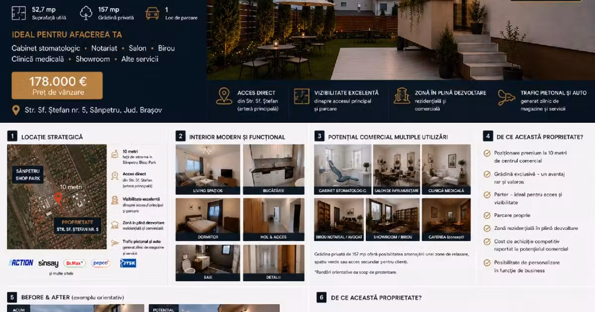 Apartament de vânzare cu 2 camere, mobilat în Sânpetru