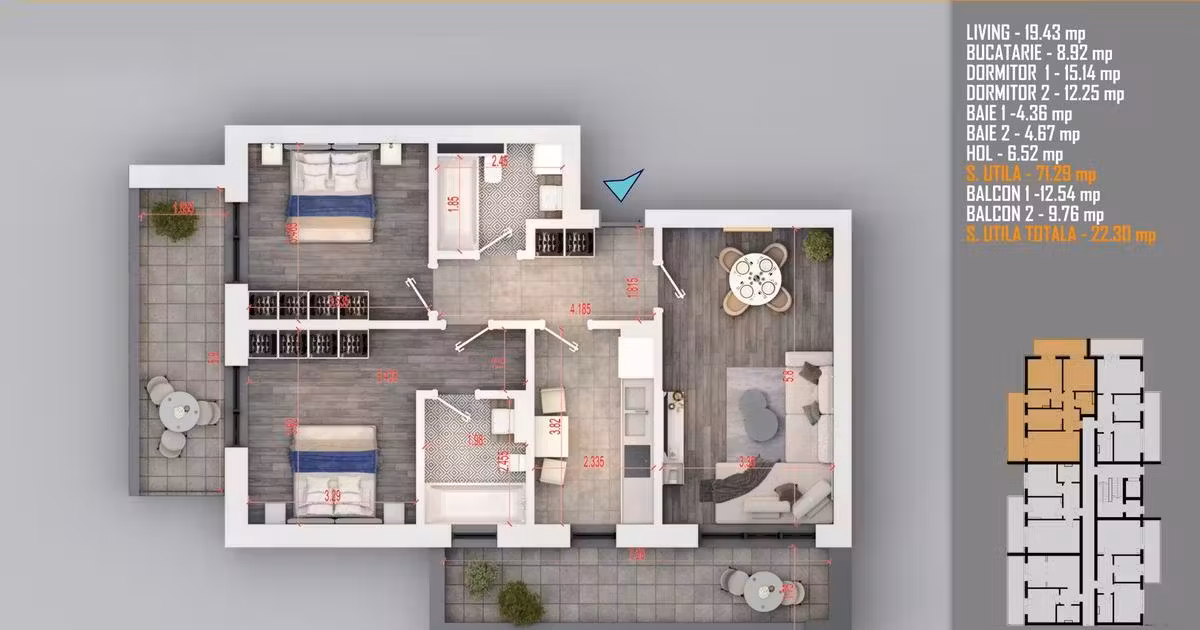 Apartament de vânzare cu 3 camere în zona Theodor Pallady, Sector 3