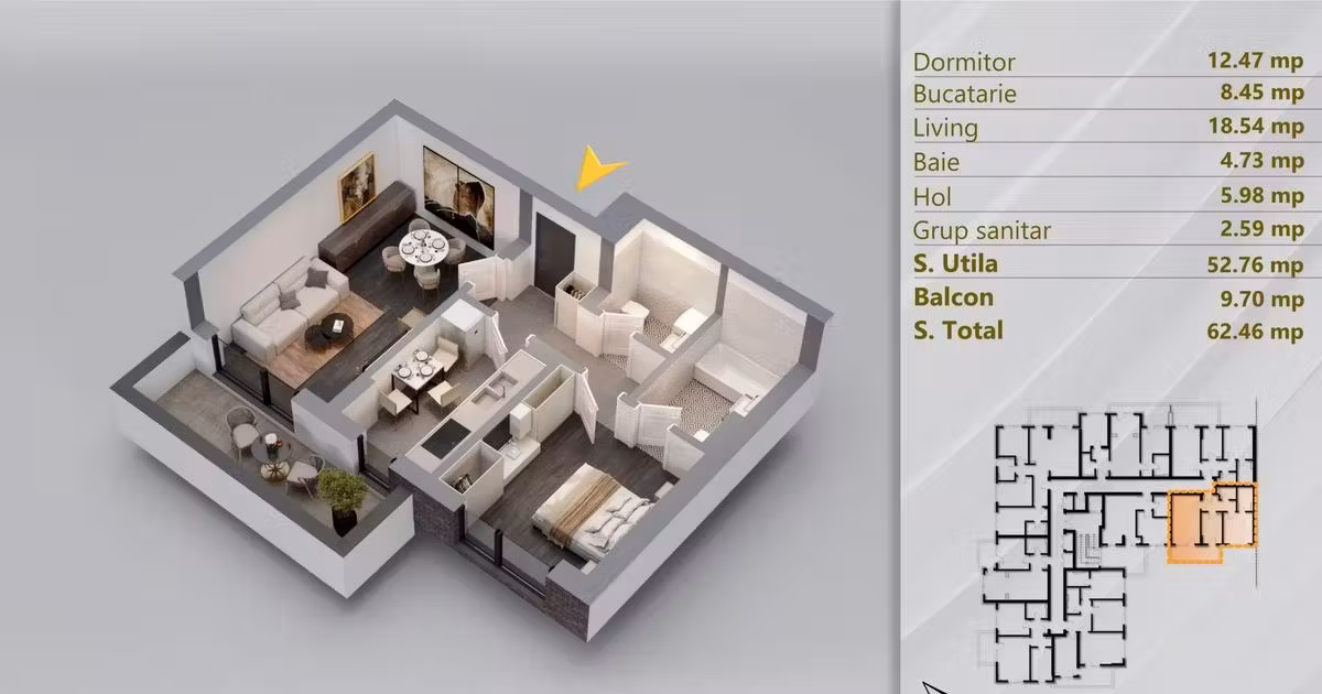 Apartament de vânzare cu 2 camere în zona Theodor Pallady, Sector 3