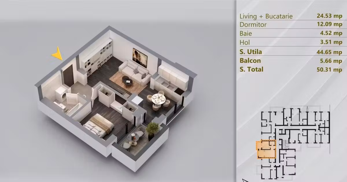 Apartament de vânzare cu 2 camere în zona Theodor Pallady, Sector 3