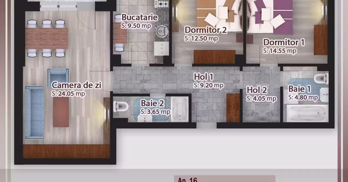 Apartament de vânzare cu 3 camere în zona Titan, Sector 3