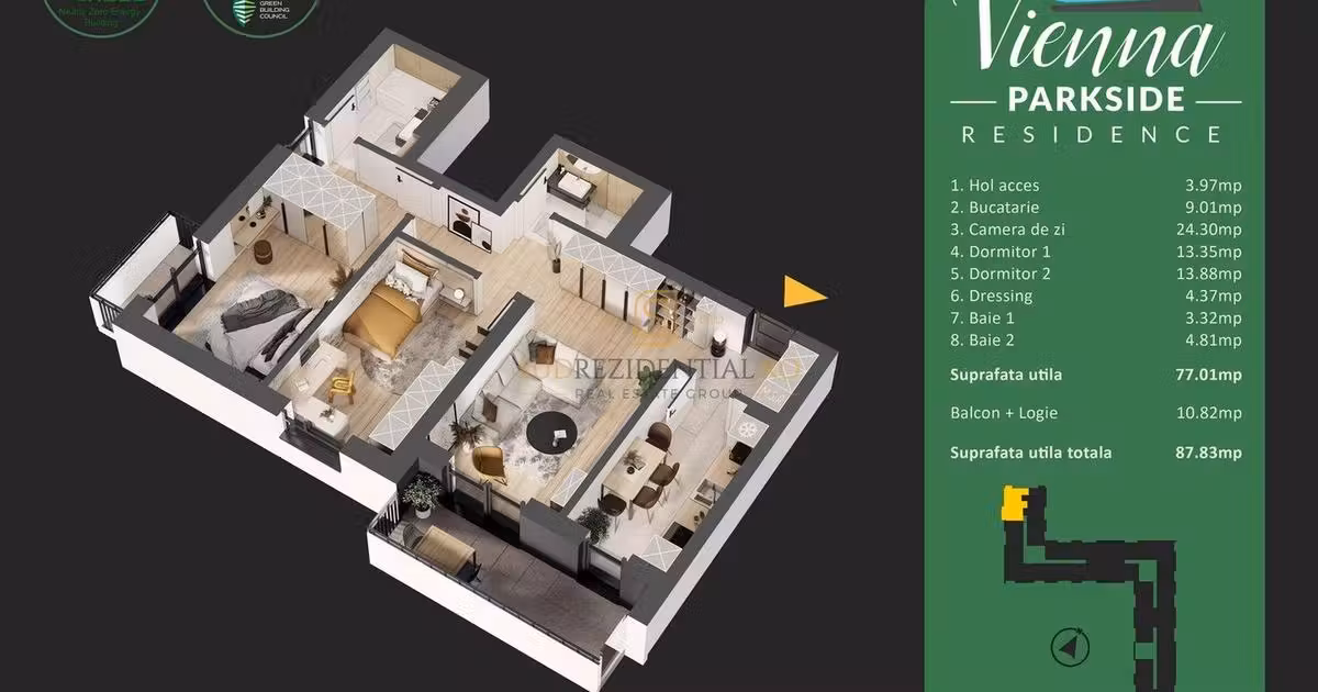 Apartament de vânzare cu 3 camere în zona Berceni, Sector 4