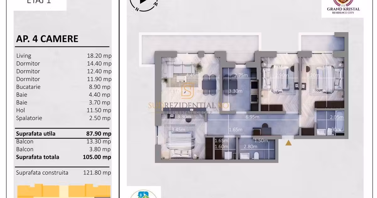 Apartament de vânzare cu 4 camere în zona Metalurgiei, Sector 4