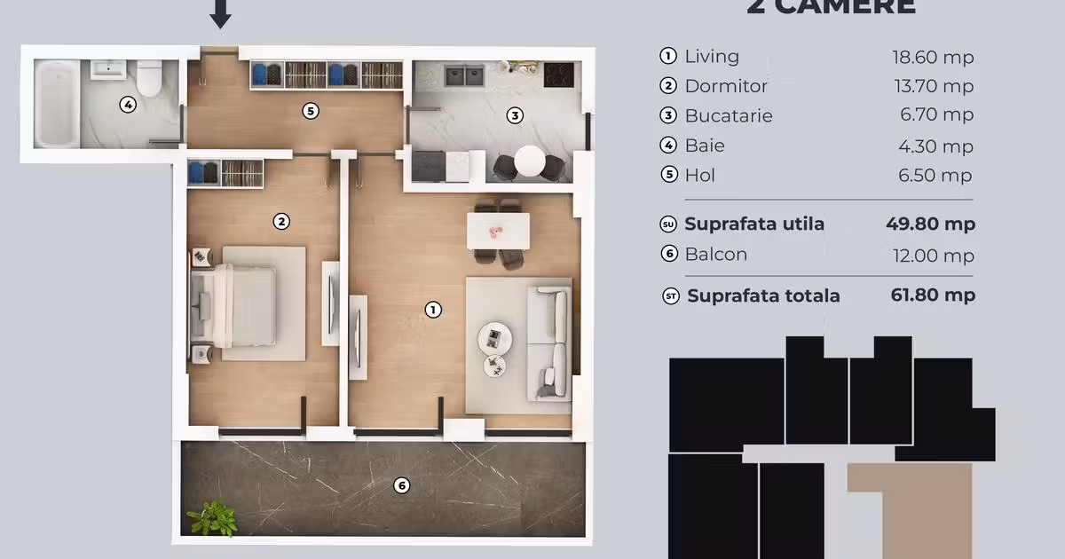 Apartament de vânzare cu 2 camere în zona Berceni, Sector 4