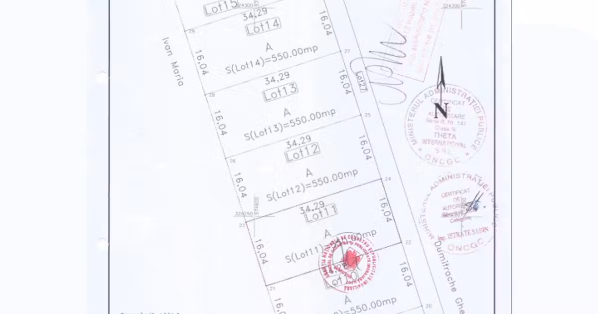 Teren Construcții intravilan de vânzare de 550 mp, în Domnești