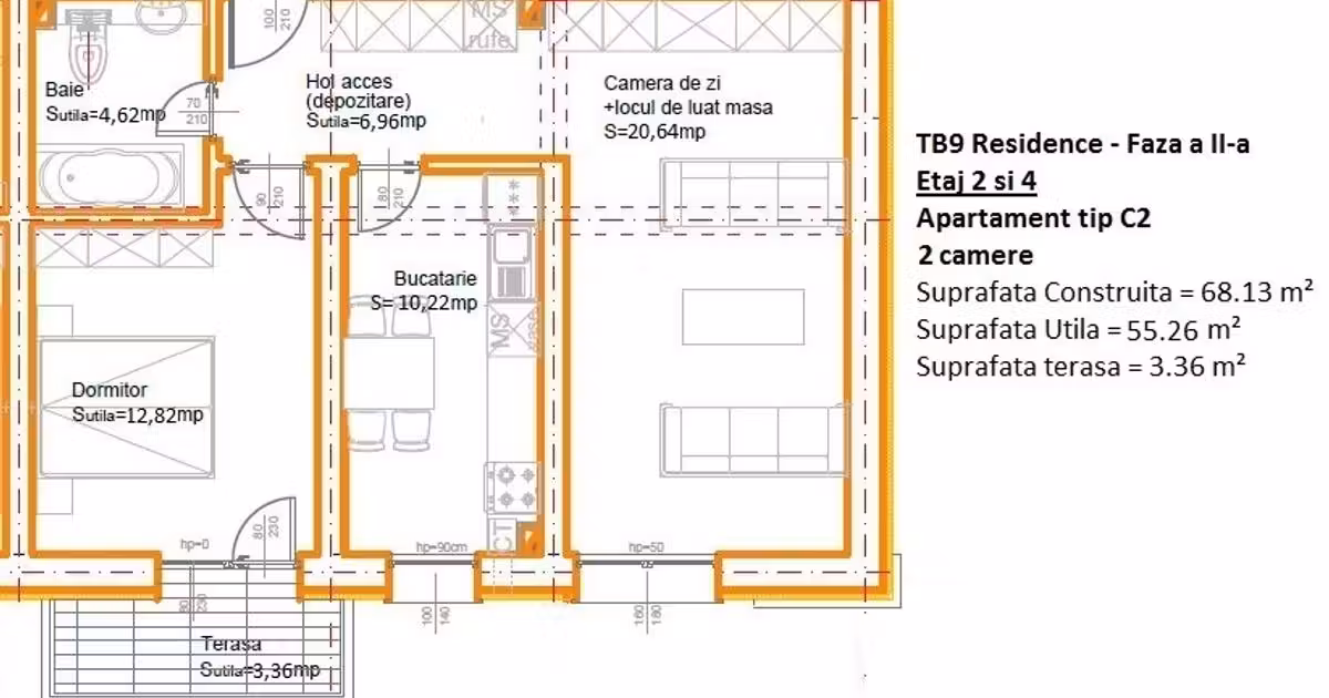 Apartament de vânzare cu 2 camere în zona Central, Ploiești