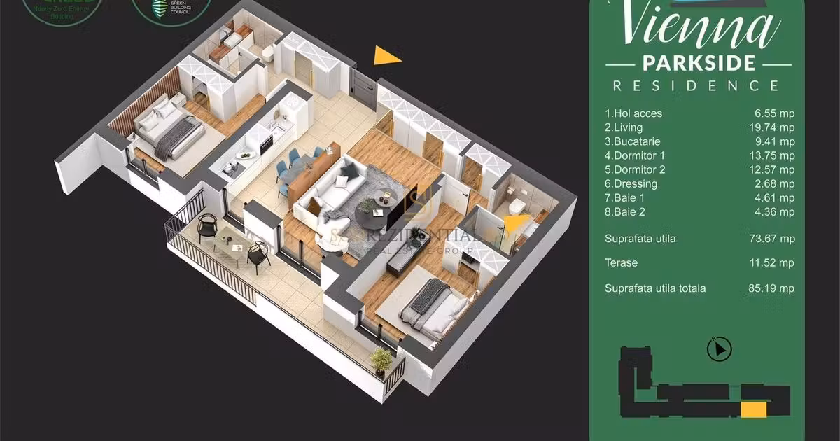 Apartament de vânzare cu 3 camere în zona Berceni, Sector 4