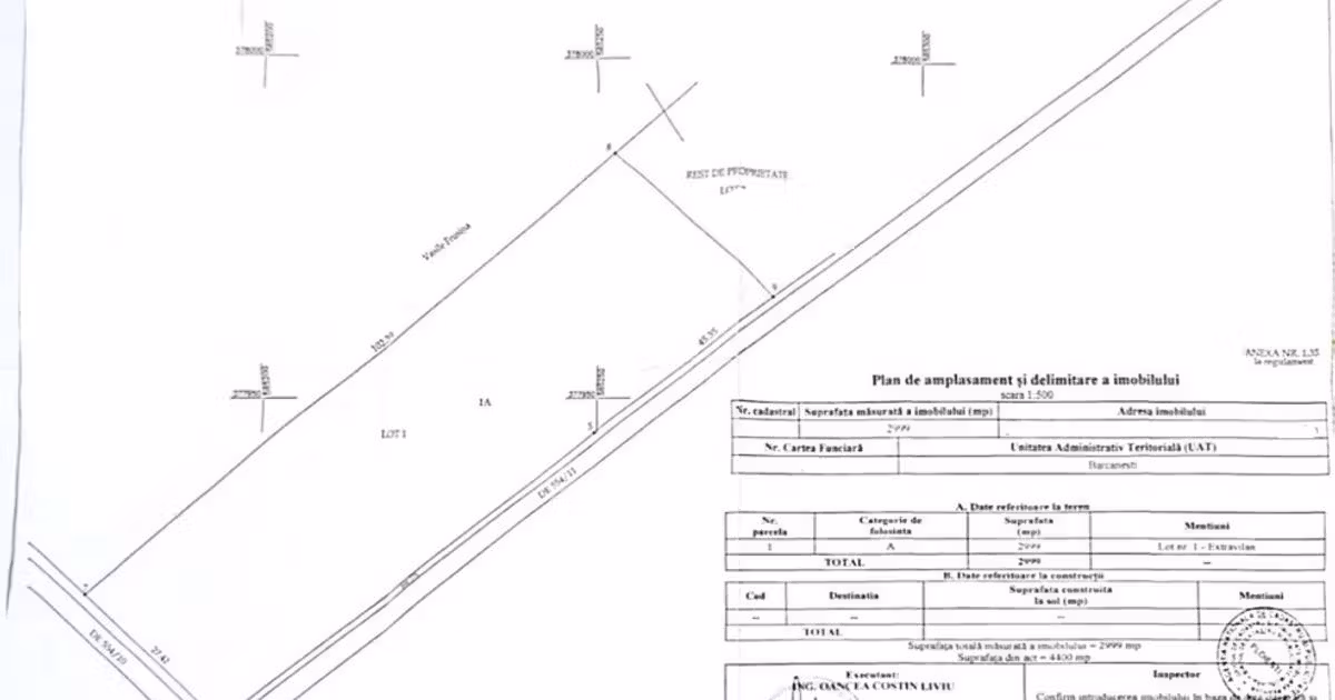 Teren Construcții extravilan de vânzare de 2999 mp, în Ghighiu