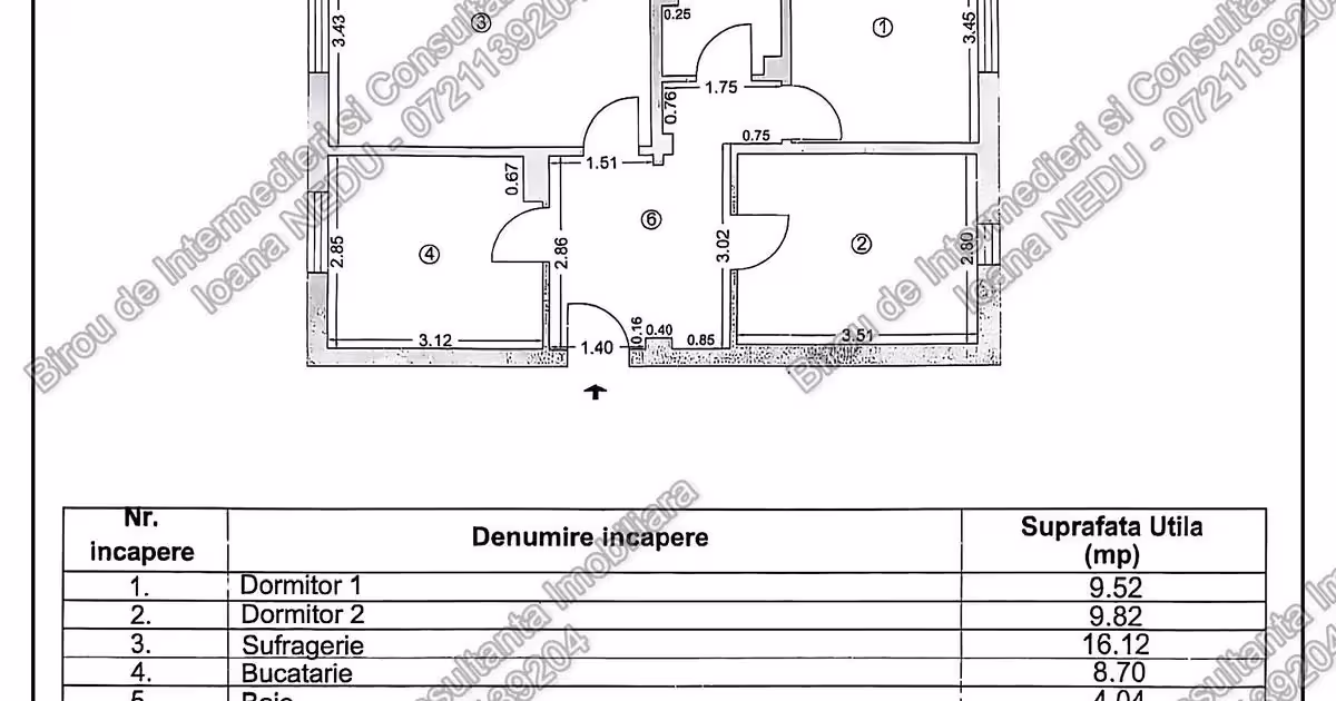Apartament de vânzare cu 3 camere în zona Inel II, Constanța