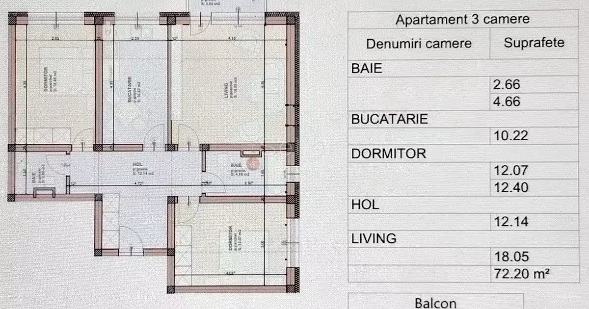 Apartament de vânzare cu 3 camere în Sânpetru