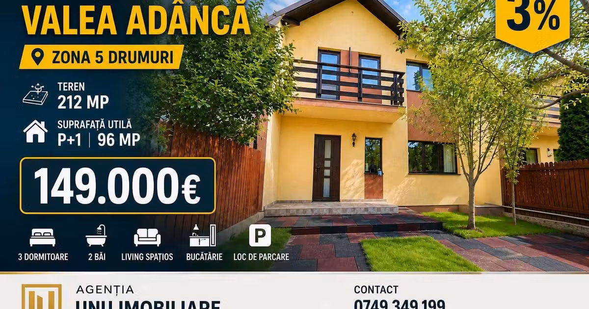 Casă individuală de vânzare cu 4 camere în zona Valea Adâncă, Iași
