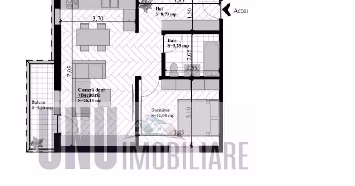 Apartament de vânzare cu 2 camere în zona Vișani, Iași