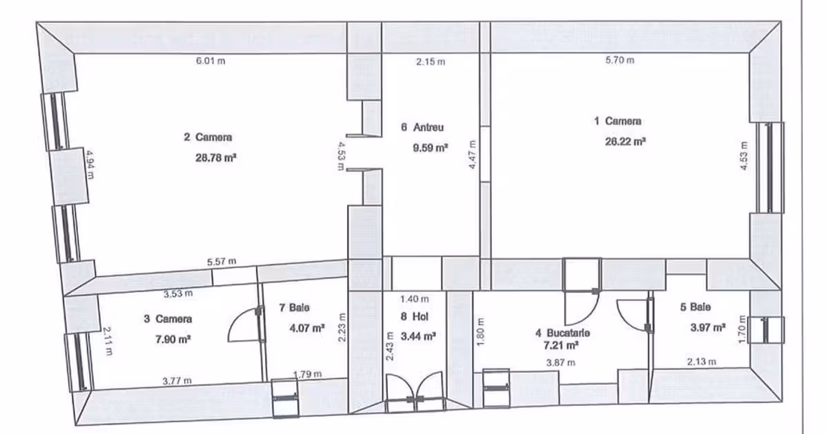 Apartament de vânzare cu 3 camere în zona Ultracentral, Sibiu