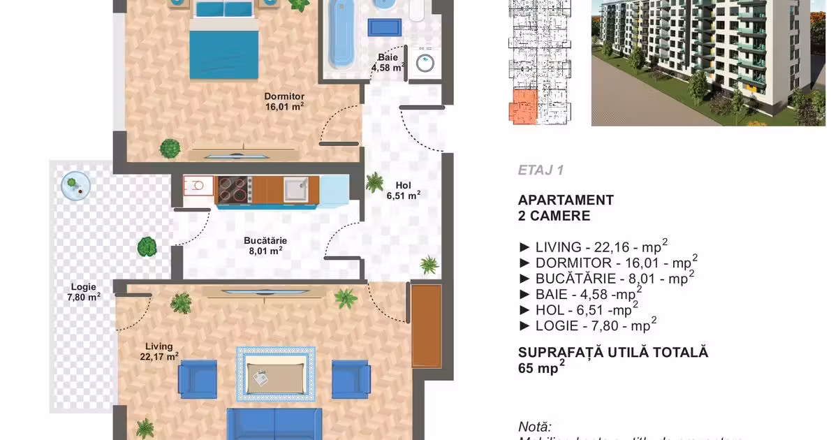Apartament de vânzare cu 2 camere în zona Apărătorii Patriei, Sector 4