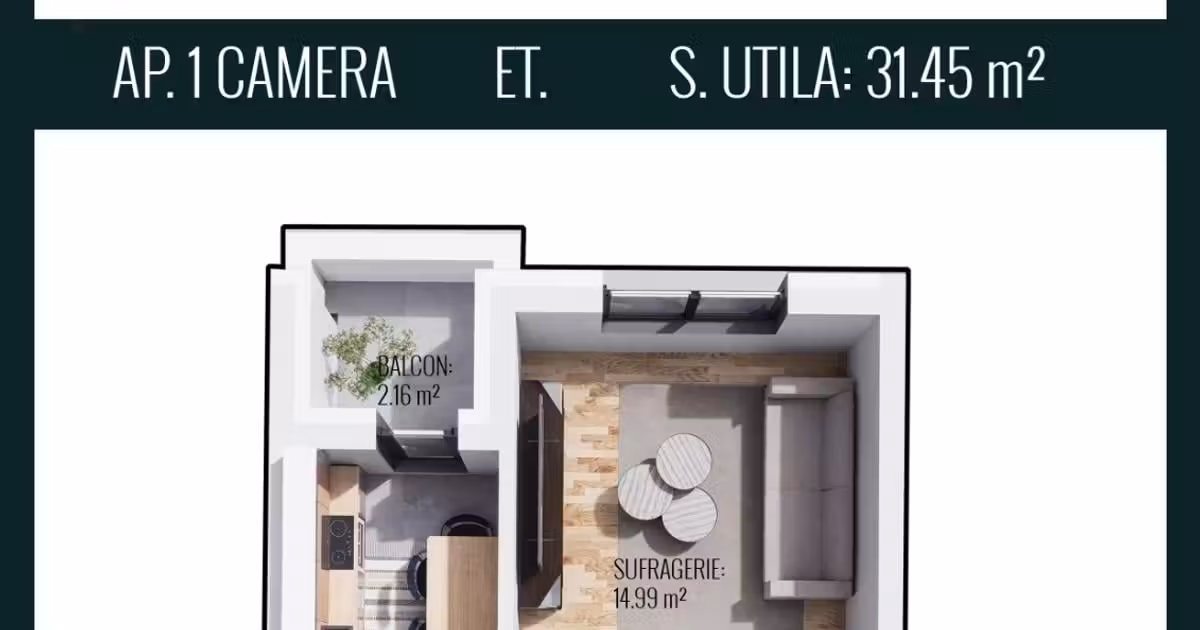 Garsonieră de vânzare în Chiajna