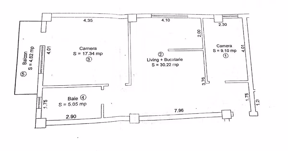 Apartament de vânzare cu 3 camere, mobilat în zona Turnișor, Sibiu