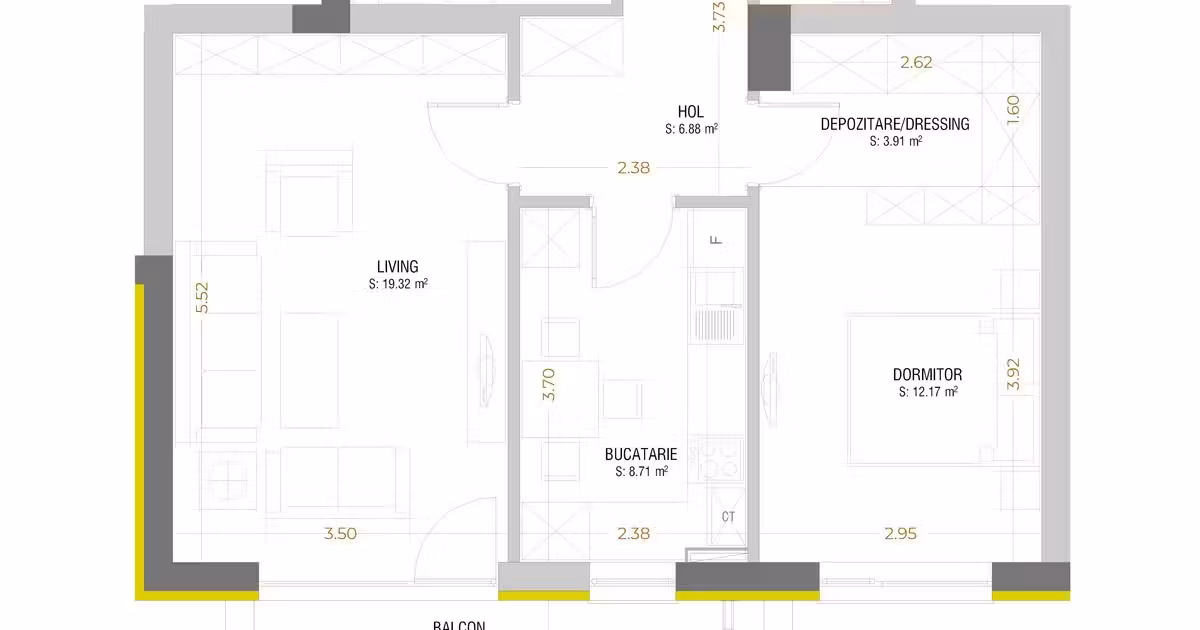 Apartament de vânzare cu 2 camere în zona Astra, Brașov
