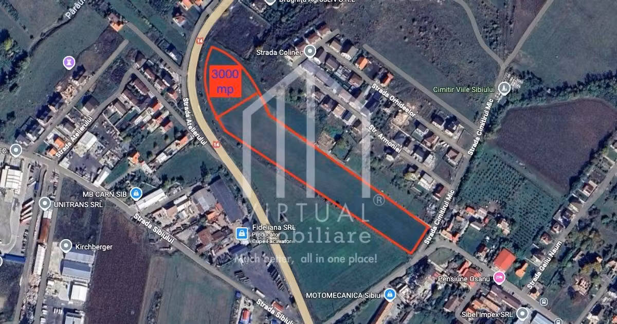 Teren Construcții intravilan de vânzare de 3000 mp, în zona Nord-Est, Sibiu