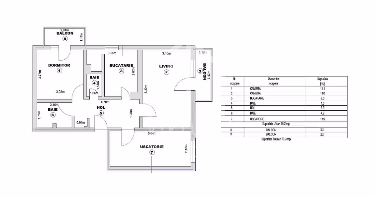 Apartament de vânzare cu 3 camere în zona Turnișor, Sibiu