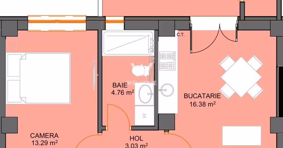 Apartament de vânzare cu 2 camere în Șelimbăr