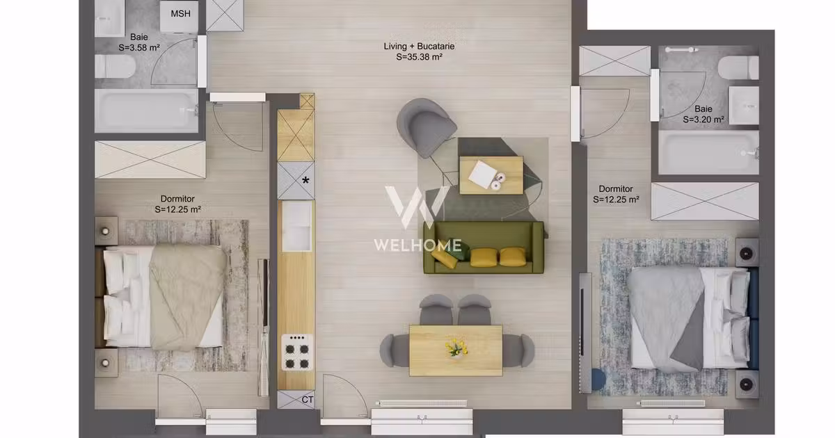 Apartament de vânzare cu 3 camere în zona Sud, Sibiu