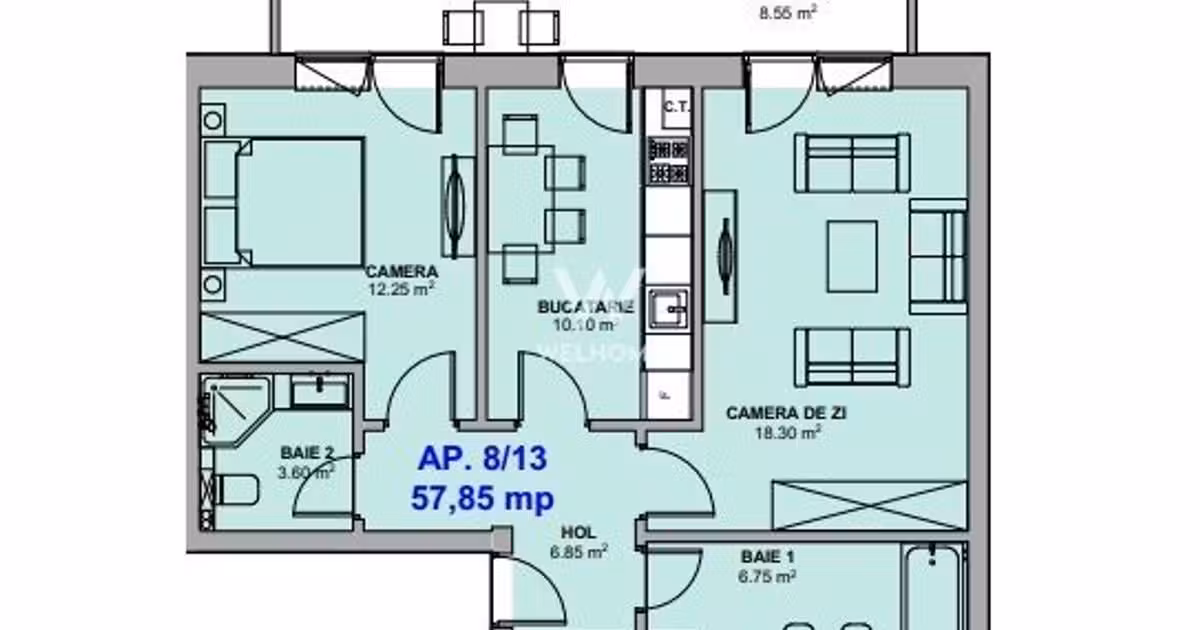 Apartament de vânzare cu 2 camere în zona Mihai Viteazul, Sibiu